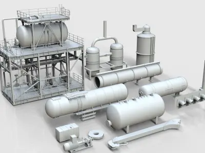 Industrial Production Parts 3D model