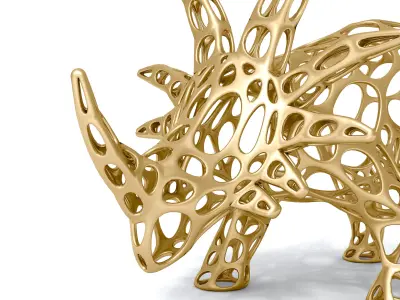 Styracosaurus Voronoi Wireframe Low-poly 3D model