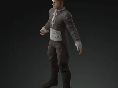 Napoleonic civilian 1812 Low-poly 3D model