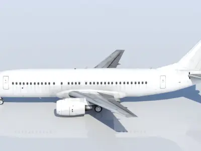 B737-400 Classic  Static Blank Low-poly 3D model