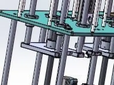 The lifting of stacking platform mechanism 3D model