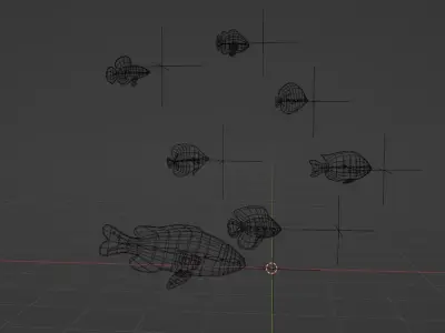 Tropical Fishes Set six piece Low Poly Free low-poly 3D model