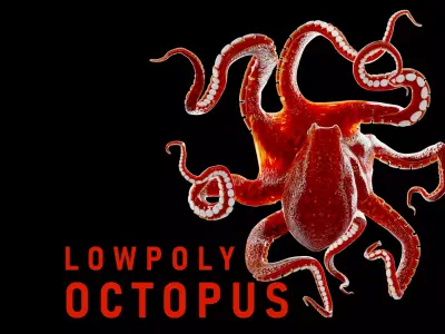 Animated Octopus Low-poly 3D model