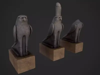 Horus statue Low-poly 3D model