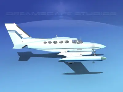  Cessna 414 Chancellor V14 3D model