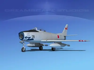 North American F-86 Sabre Jet V17 Turkey 3D model