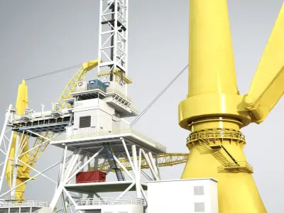 Pipelay Crane Vessel SK 3000 3D model