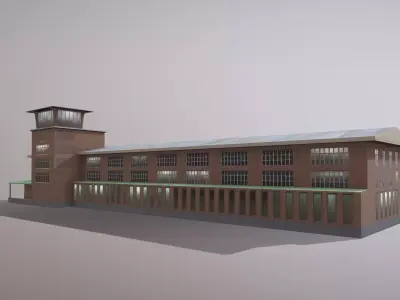 Airport Control Tower UDYZ KDP Low-poly 3D model