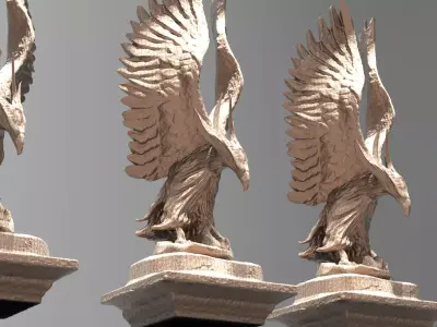 Hogwarts inspired Eagle statue 3D model