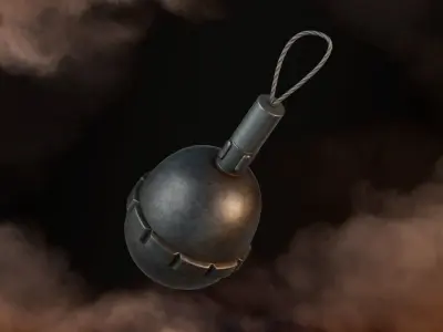 Grenade WW1 German Egg Grenade 1917 Game-Ready Low-poly 3D model