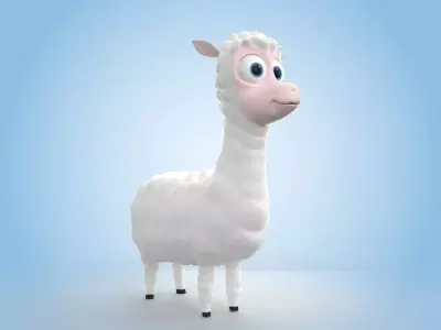 Alpaca llama 3D model