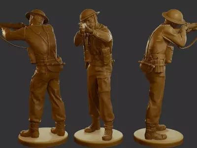 British Soldier WW2 B1 001 3D print model
