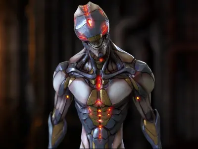 Free Biomechanical Mutant Free low-poly 3D model