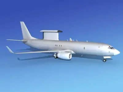Boeing E-8 Posiedon AEWS Bare Metal 3D model