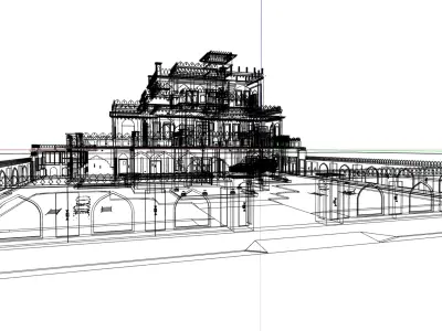 Traditional Haveli style house 3D model