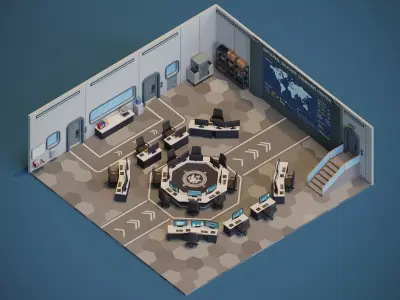 National Military Command Center Low-poly 3D model
