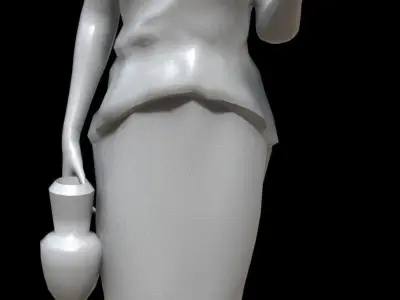 Victorian Statue Low-poly 3D model