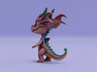 Dragon Character A-Pose Low-poly 3D model
