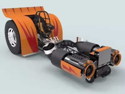 Jet pulling tractor 3D model