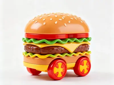 Patty Pilot Giant Burger Toy Truck 3D Model Low-poly 3D model