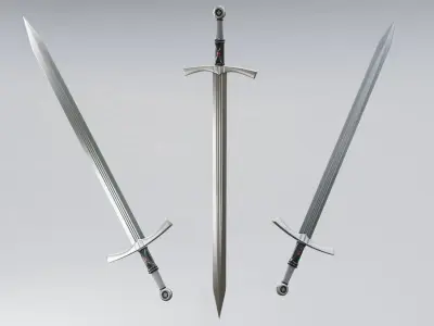 Medieval sword Low-poly 3D model