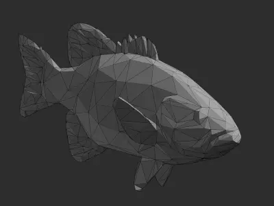 Low Poly Smallmouth Bass Low-poly 3D model