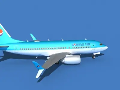 Boeing 737 MAX 7 Korean Air 3D model