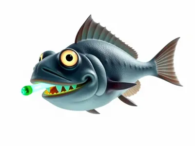 Cartoon Angler Fish D Model Pack Low-poly 3D model