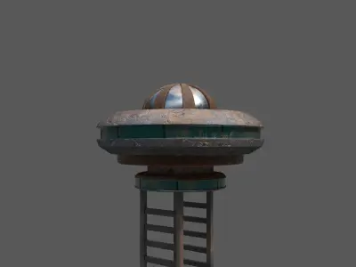 Tall Sci-Fi Building Free low-poly 3D model