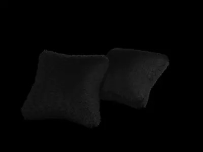 Two Square Faux Fur Pillow 3 3D Models Free 3D print model