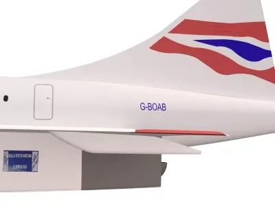 British Airways Concorde Supersonic Flight Low-poly 3D model
