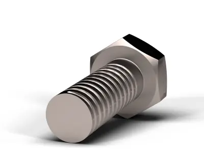 Hex Bolt Low-poly 3D model