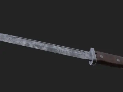 German bayonet Seitengewehr S84 98 Low-poly 3D model
