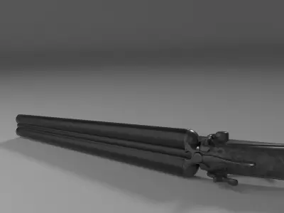 Double Shotgun Low-poly 3D model