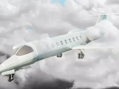 Low Poly Private Jet Low-poly 3D model