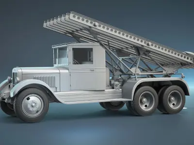 BM-13 Katyusha High-Poly 3D model