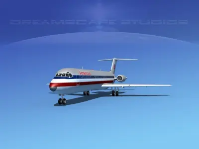 Douglas DC-9-40 American Airlines 3D model