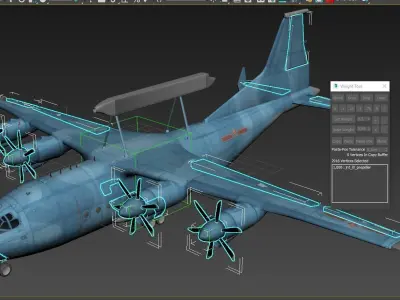 Shaanxi KJ-200  AEW C Aircraft Low-poly 3D model