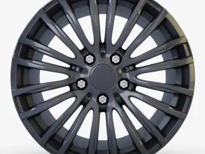 Style 345M wheel ferric gray Mid Poly Low-poly 3D model