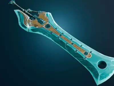 stylized greatsword Low-poly 3D model