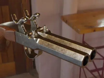 Double Barrel Derringer 3D model