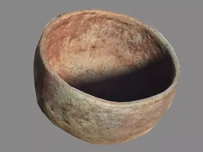 Ancient clay bowl Low-poly 3D model