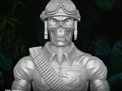 Sgt Skull Donman art Original 3D printable full action figure 3D print model
