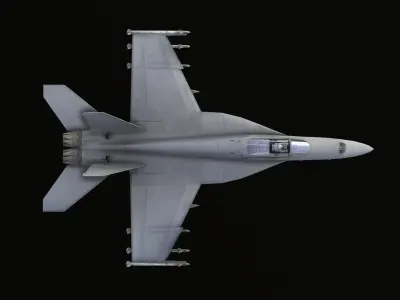 Boeing F18E Super Hornet VR Low-poly 3D model