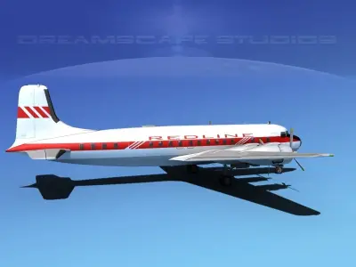 Douglas DC-7B Redline Air Cargo 3D model
