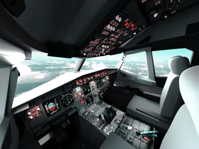 Airbus A320 Airplane Cockpit 3D model