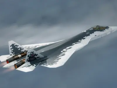 SU57 Felon-TopGun with High Resolution Textures-Fully Rigged Low-poly 3D model