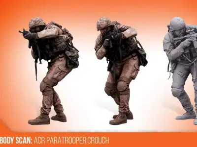 Cleaned 3D scan Robert Watson ACR Paratrooper Crouch 3D model