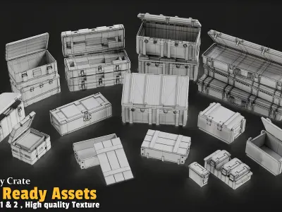 17 Crate Game Asset 3D model