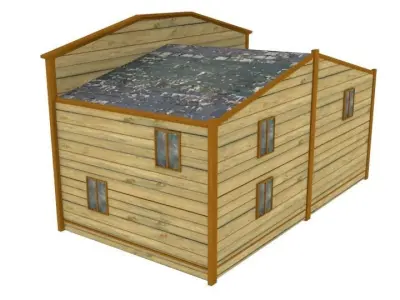 Western hotel Free low-poly 3D model